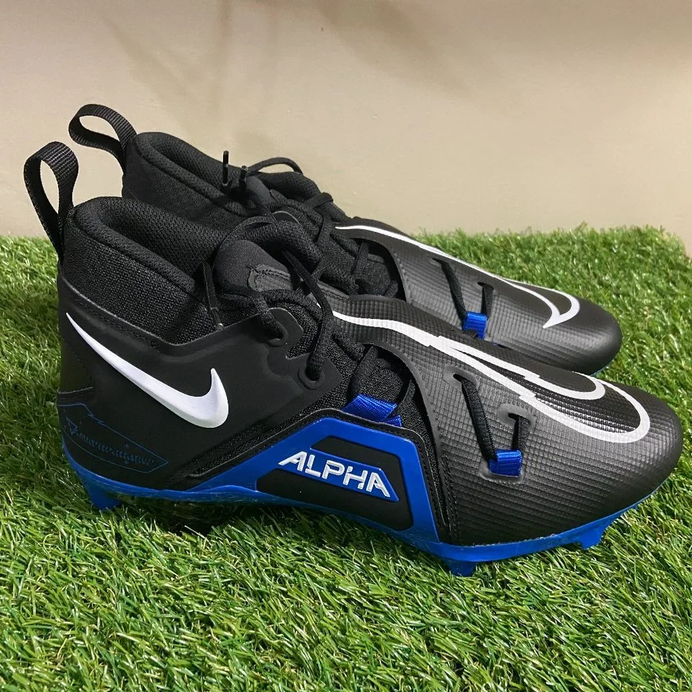 Nike Alpha Menace Pro 3 Blue/Black Football Cleats CT6649-007 Mens 11.5 NEW